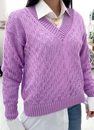 Твій ідеальний светр "земфіра", ажурна в'язка, виконаний з натуральної нитки! ніжний та м'який, приє9 фото