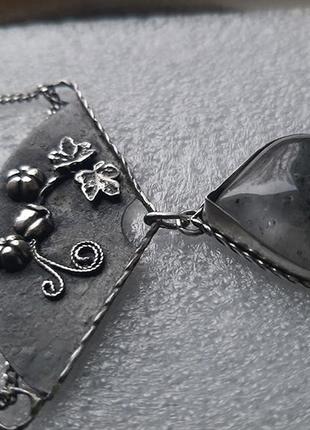 Дендроагат в серебре. кулон, авторская робота3 фото