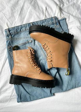 Кроссовки ♠️dr.martens jadon black/beige premium ""хутро"♠️
