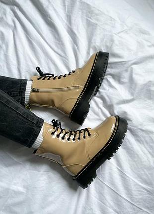 Кроссовки ♠️dr.martens jadon beige "хутро"♠️