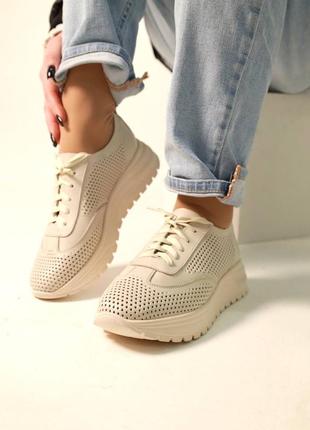 Шкіряні кросівки кеди з перфорацією натуральна шкіра кожаные кроссовки кеды с перфорацией натуральная кожа