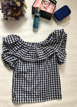 Кофточка - топ в клетку s-m размер