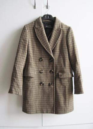 Massimo dutti (xs/s) шерстяное пальто женское