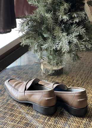 Шкіряні туфлі лофери hugo boss vero cuoio оригінальні бежеві 3