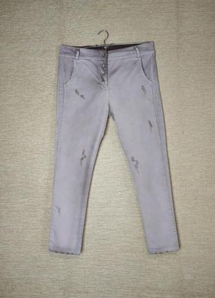 Пудрові джинси брюки штани з потертостями2 фото