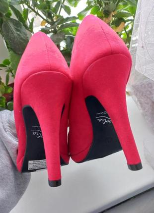 Туфлі, червоні туфлі, замшеві туфлі3 фото