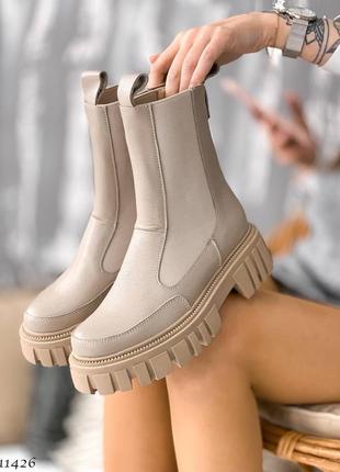 Шкіряні демісезонні черевики челсі з натуральної шкіри кожаные демисезонные ботинки...