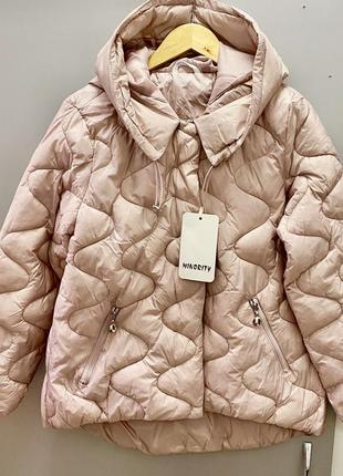 Куртка рожева жіноча куртка жіноча великого розміру пудрова куртка італійська9 фото