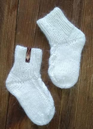 Детские шерстяные носочки - вязаные носки из пуха норки - зимние носки на 2, 3, 4 года
