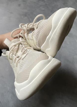 Кросівки кеди жіночі бежеві світлі білі сітка літні6 фото