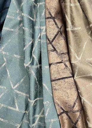 Портьєрна тканина для штор жаккард світло-коричневого кольору з малюнком5 фото