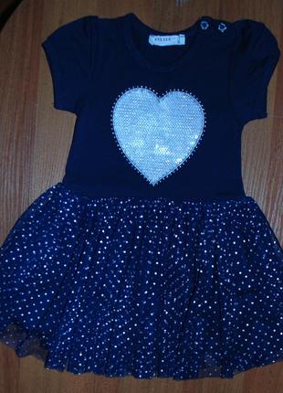 Літня сукня розмір 86 серце фатінова спідничка breeze блискітки