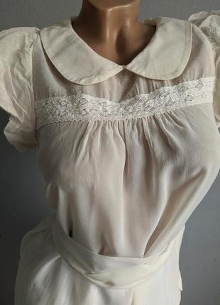 Блуза із 100% шовку в ретро стилі.5 фото