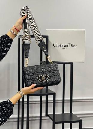 Сумочка черная женская в стиле christian dior сумка маленькая кристиан диор кросс-боди клатч