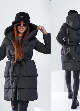Модная и удобная теплая женская куртка. расцветки: чёрный,пудра,мята,молочный