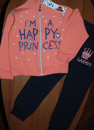 Теплий спортивний костюм начос байка 3-5 років турція принцеса