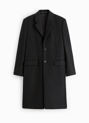 Пальто zara з вовною чорного кольору4 фото