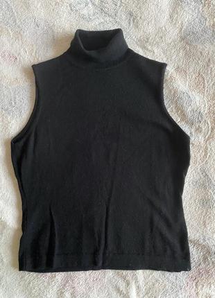 Гольф водолазка без рукавов безрукавка шерсть