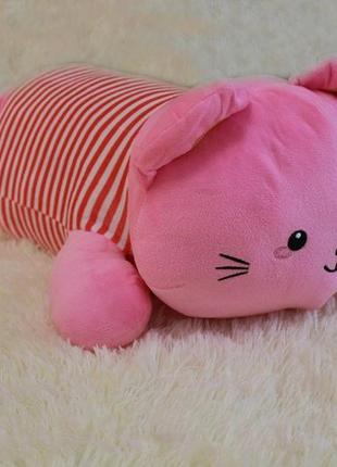 Игрушка плед 3в1 розовый котик кошка отличный подарок