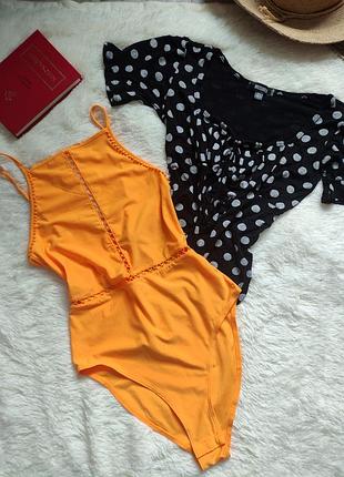 Помаранчевий боді, розмір s. divided