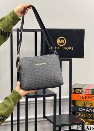 Сумка черная женская в стиле michael kors клатч сумка маленькая майкл корс1 фото