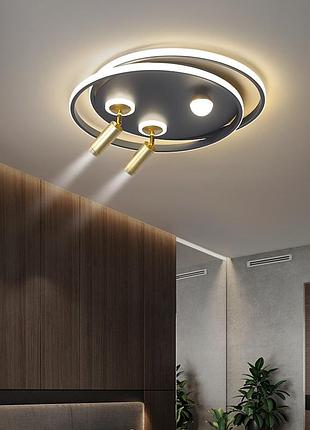 Люстра стельова led g568/2+led-k чорний 15х40х60 см.