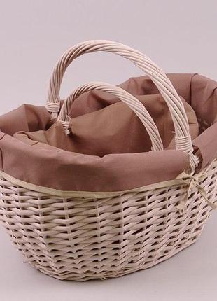 Комплект коричневых корзин с тканью 2 шт. flora 50062