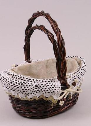 Комплект коричневых корзин с тканью 2 шт. flora 50090