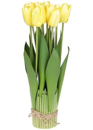 Декоративный букет тюльпанов li100335 bonadi 37см желтый