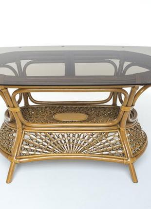 Обеденный стол на 6 персон cruzo ацтека натуральный ротанг светло-коричневый (st0012a)