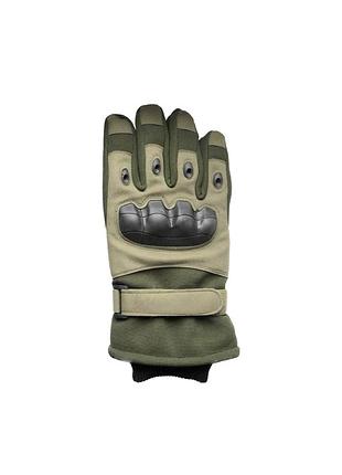 🔥рукавиці зимові довгі з к. хакі🔥