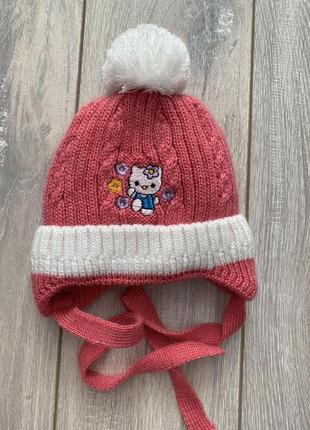 Зимова шапочка на дівчинку2 фото