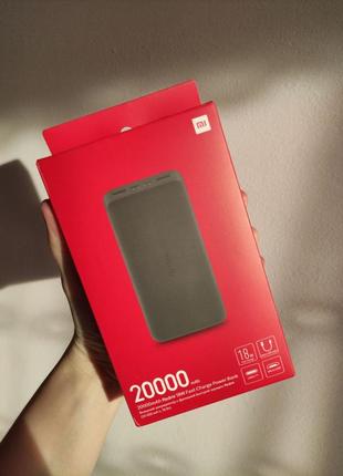 Павербанк xiaomi redmi power bank 20000mah black fast charge 18w7 фото