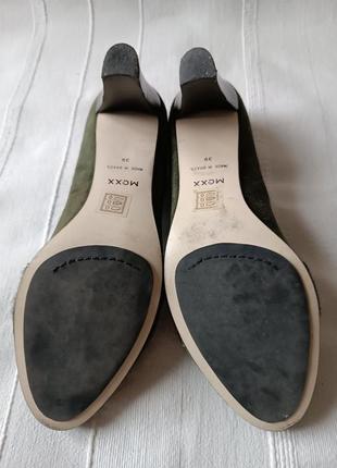 Mexx женские комбинированные туфли натуральный замш и мех зеленые р.39/25,5/26 см3 фото