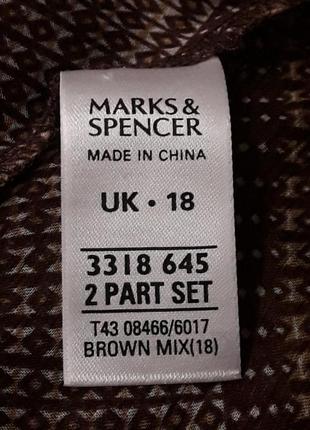 Брендовая 100% шелк шифоновая тоненькая блуза в этно стиле р 18 от marks &amp;spencer4 фото