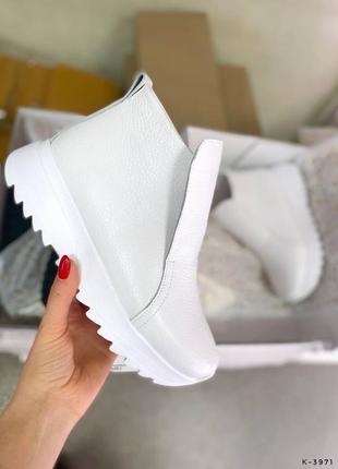 Хайтопы натуральные - shelli, белая, натуральная кожа, деми/зима