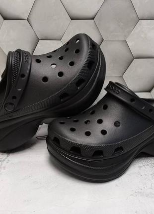 Крокси crocs women’s classic crush clog black 207521 жіночі крокси сабо на платформі2 фото