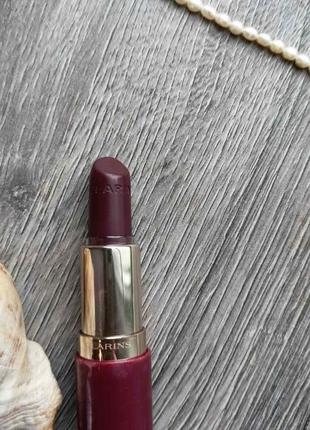 Зволожувальна губна помада clarins joli rouge 738 royal plum тестер2 фото