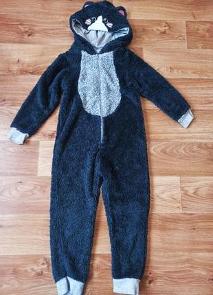 Теплая махровая пижама кигуруми на девочку рост 122
