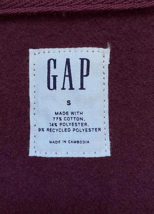 Чоловіча толстовка худі gap logo zip hoodie бордова на блискавці5 фото