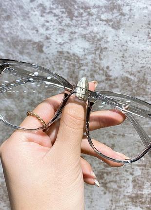 Модні іміджеві окуляри з прозорою лінзою очки 7036