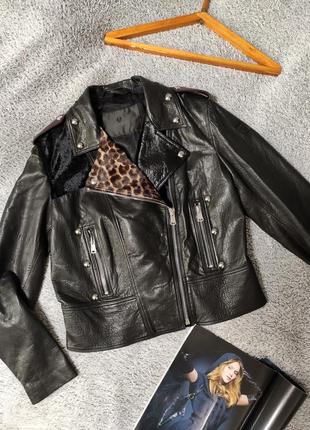 Очень крутая, качественная черная кожаная курточка куртка косуха belstaff