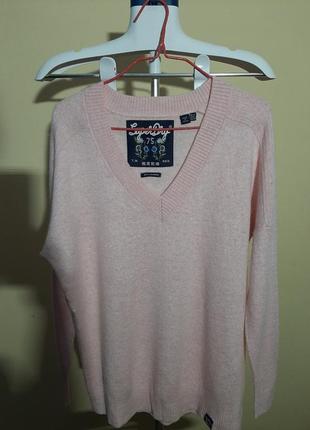 Пуловер кофта шерсть+вискоза+кашемир розовый1 фото