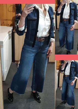 Стильный джинсовый пиджак/жакет с бархатом и цепями,levi's, p. xs-s2 фото