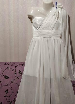 Платье свадебное или выпускное на одно плечо (ог- 90 см+-)  201 фото