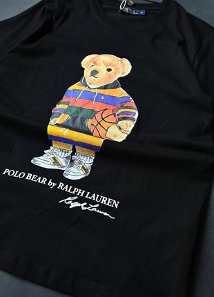 Футболка ralph lauren чорна з ведмедиком чоловіча