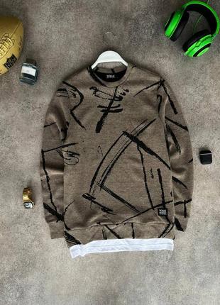 Мужской свитер коричневый / стильные кофты для мужчин2 фото