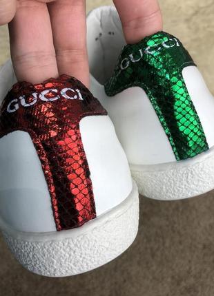 Кросівки g snake embroidered sneaker white 4