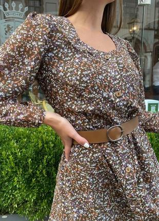Платье сукнч женская шифон на подкладке коричневый цвет 42-44, 46-48, 50-523 фото