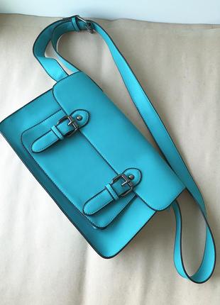 Бірюзовий портфель у вінтажному стилі